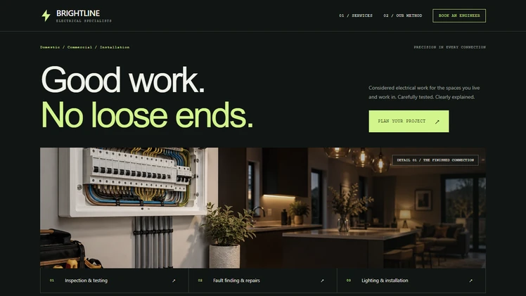 BrightLine Electrical website design