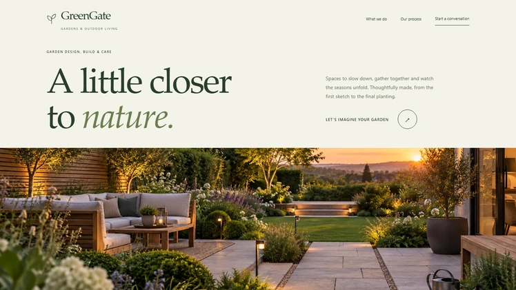 GreenGate Gardens website design